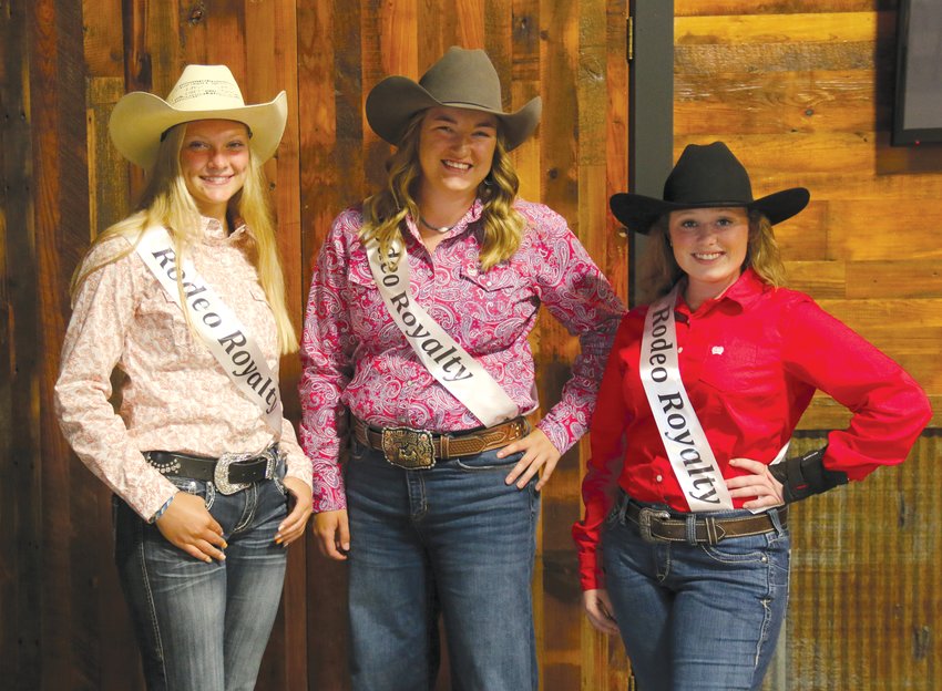 This year's Rodeo Queen contestants are, from left, Austyn Flesner, Cassidy Arp and Shaylie Bussen.