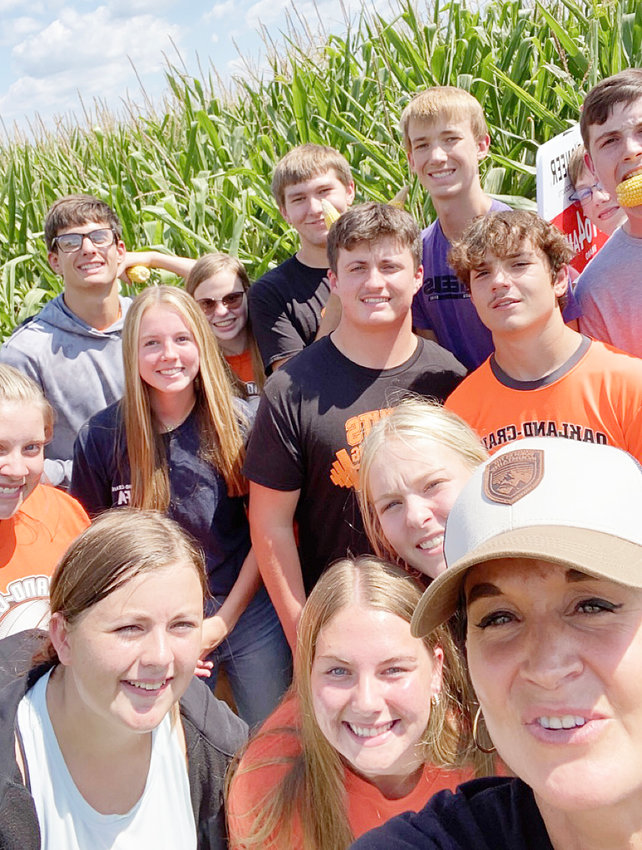 Oakland-Craig students undertake a not so corny experience as they try and determine the expected yield per acre based on examining a single ear of corn.