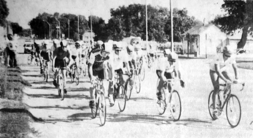 Cyclists ride during the 1990 Wilke Blair Classic Road Roace.