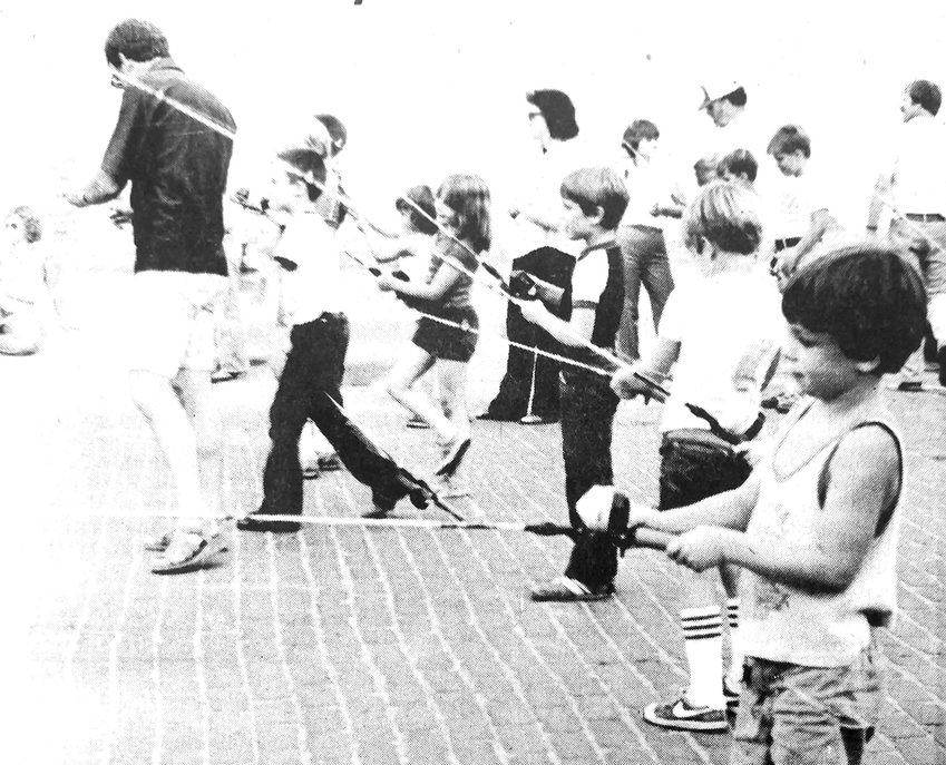 The Blair Optimists sponsored a fishing and water safety clinic in downtown Blair on July 16, 1981.
