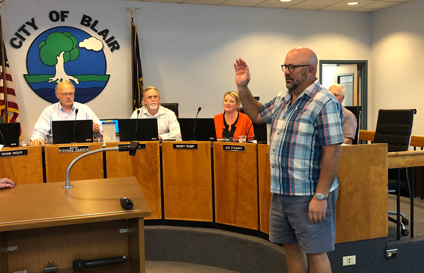 Kirk Highfall was sworn in as the new Ward 4 Councilman for the City of Blair on Sept. 27.