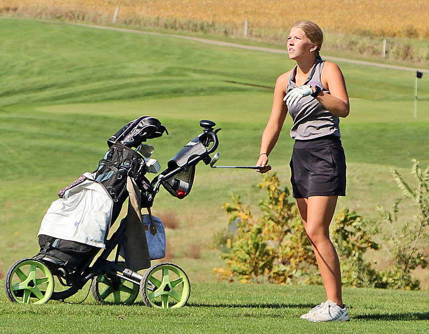 Blair senior Mallory Stirek played Monday and Tuesday during the Class B NSAA State Golf Championships in Gering.