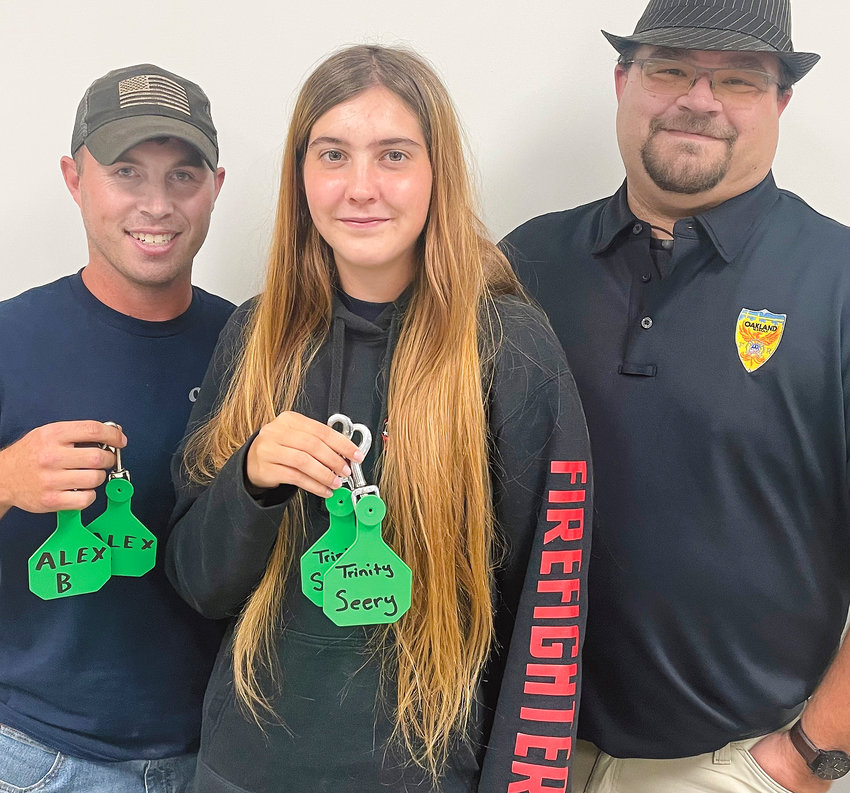 Congratulations to Alex Barauskas and Trinity Seery in receiving their Green Tags allowing them to enter buildings for interior firefighting.  Jason Redding-Geu has received his EMT certification after more than a year of hard work.  The three serve the Oakland-Fire and Rescue Department.
