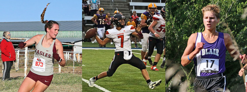 Keelianne Green of Arlington, from left, Austin Welchert of Fort Calhoun and Blair's Ted Lueders are this week's Nannen &amp; Harte Physical Therapy Athletes of the Week.