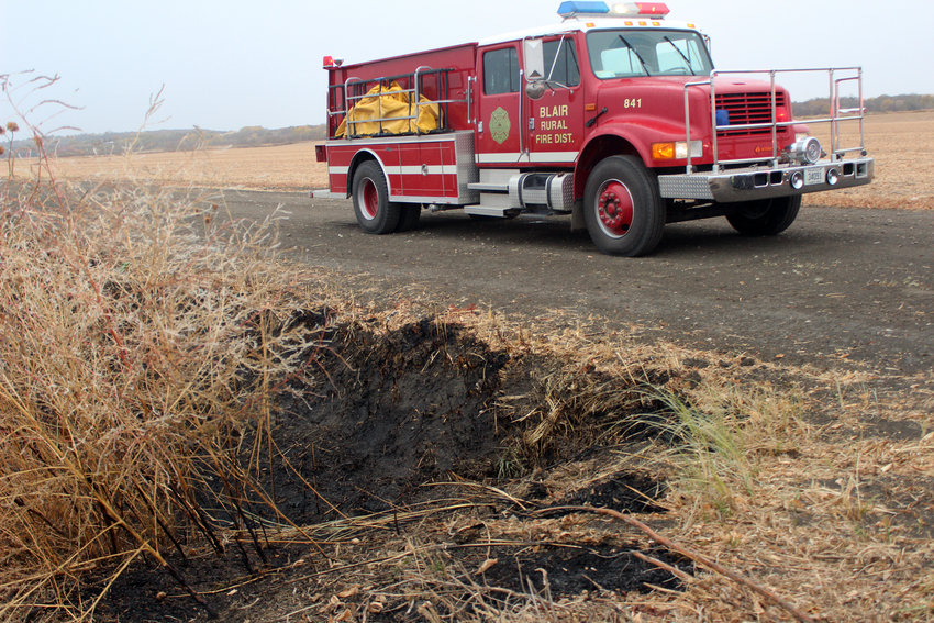 The Blair Volunteer Fire Department responded to a brush fire on county roads P31 and 19 Monday morning. Due to a lack of winds and rain, the department was able to extinguish the fire in about five minutes. Departments across the county have experienced battling brush fires due to dry conditions and windy conditions since the spring.