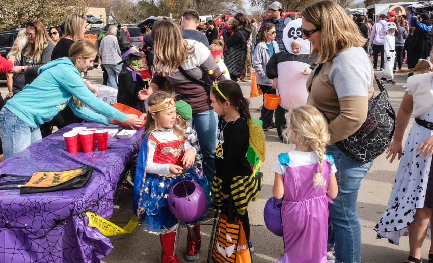 Lots of kids and plenty of candy and activities were available at the Arlington PTO trunk-or-treat Sunday afternoon.