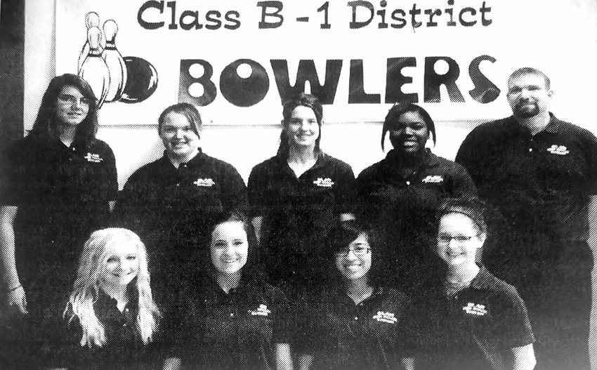 A 2010 Blair girls bowling team qualified for the state high school state championships. Team members were Presley Sternberg, from row, from left, Lyssa Micheel, Jash Villafranca and Brittany Corbin. Back row: Assistant coach Micaella Radke, Kim Larson, Paige Bolton, Kahdesha Chiles and coach Tom Fischer.