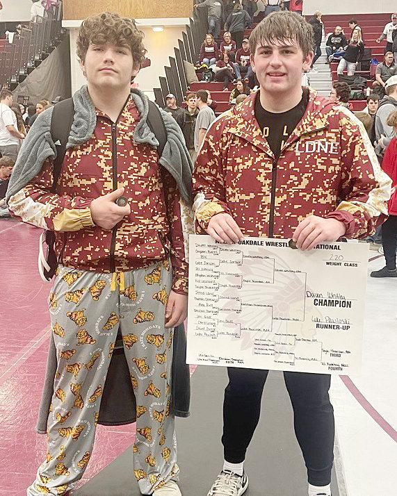 Boys wrestled at the toughest meet yet. They were competing really well and fixing what needs fixed. They are fine tuning for districts. Individual results are (left-right) Landen Redding 2nd and Daven Whitley 1st.