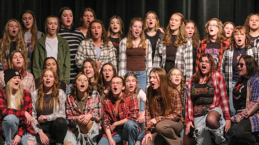 The Combined Treble Choir performs &quot;Mama Who Bore Me&quot; Tuesday at the Pops Concert.