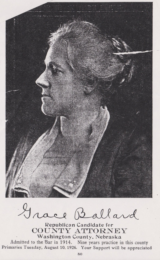 Grace Ballard was the first Nebraska woman to become a county attorney.