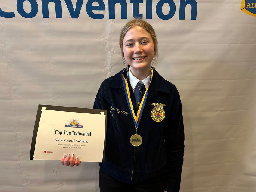 Junior Brooke Hilgenkamp made history for the Arlington FFA program as the junior became the member to bring home an individual state championship. Hilgenkamp captured the state crown in Senior Livestock evaluation..
