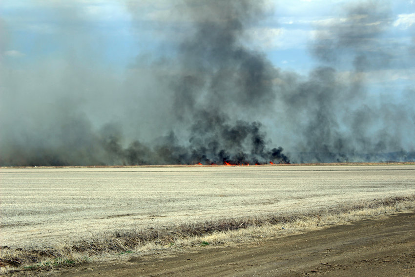 Fort Calhoun, Blair and Ponca Hills battled a large brush fire on County Road P51 Friday afternoon.