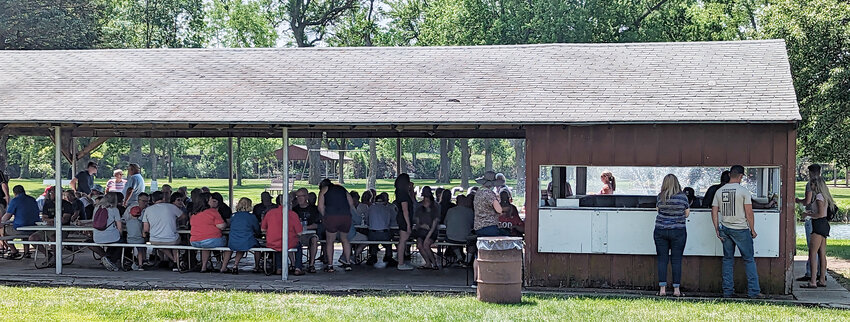 The sun was out and tables were full of happy Lyons people enjoying the Memorial Day Picnic.
