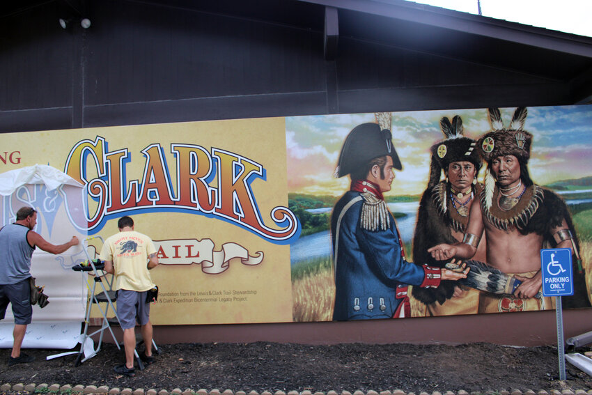 The Washington County Museum received a mural on the side of its building Tuesday morning.