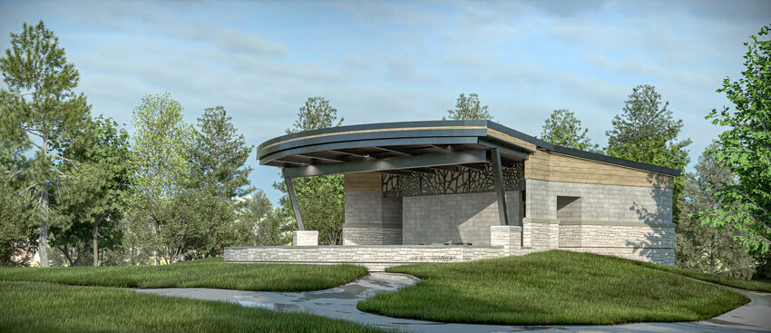 The Blair Public Library Foundation's amphitheater design as rendered by JEO Consulting Group. The amphitheater is set to be located on the south end of Generations Park.