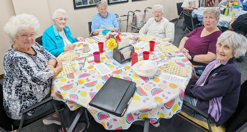 A group of Seniors from the Happy Days Senior center (left to right) Phyllis Anderson, Laurene Appleby, Rosemary Lorenzen, Anne Anderson, Pam Stimson, and Betty Lilly.