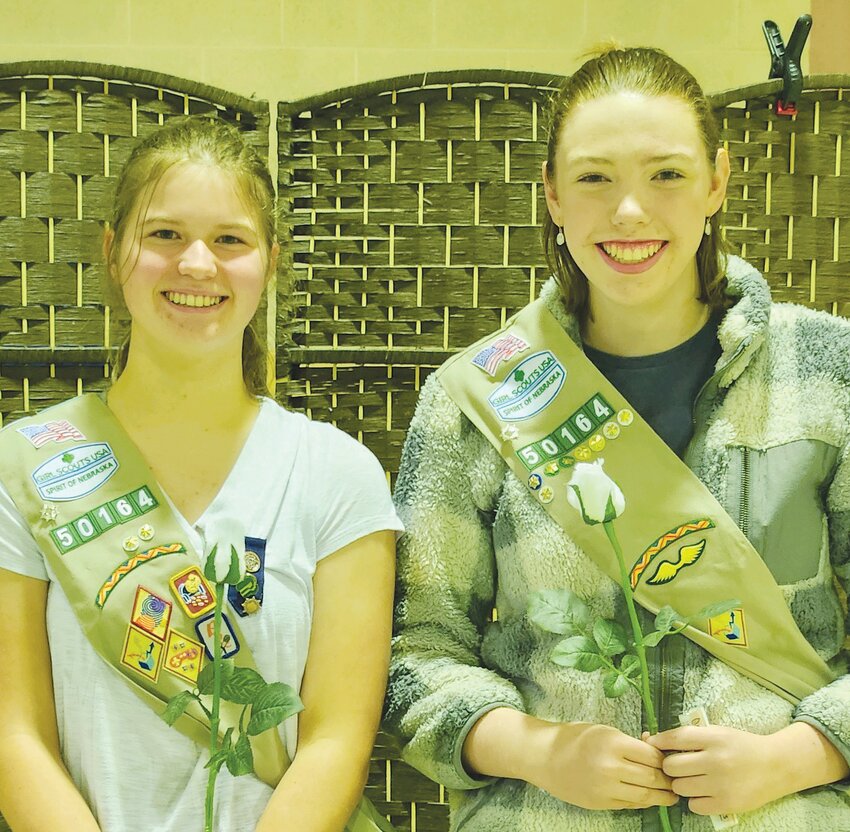 Abigail Panning and Elisabeth Vogel received the highest award a Cadette Girl Scout can receive, the Silver Award.