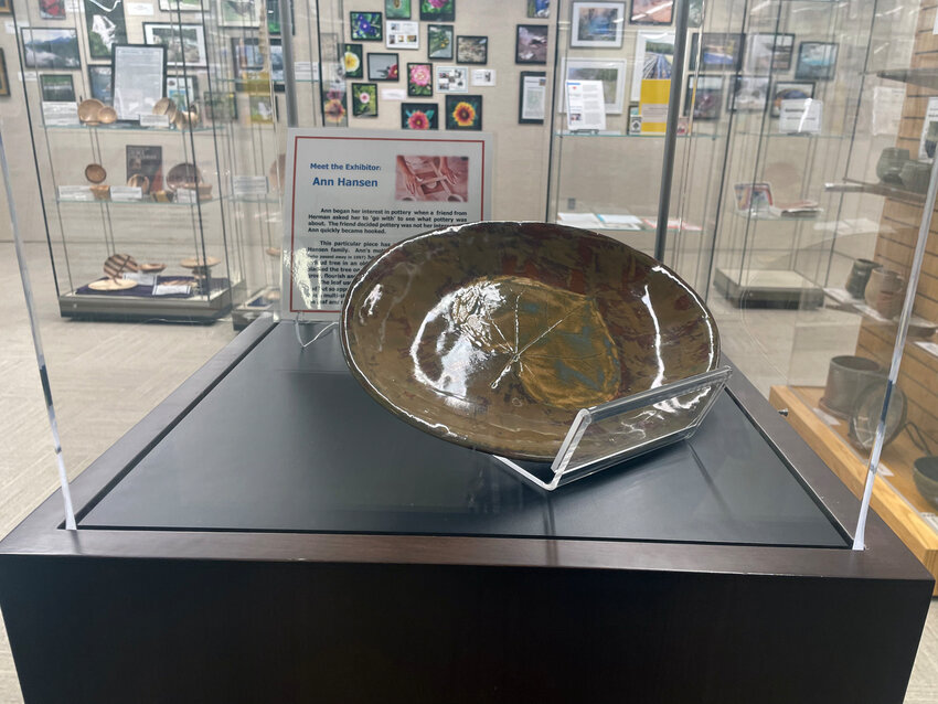 Ann Hansen's pottery is on display at the Blair Public Library for the month of February's exhibit.