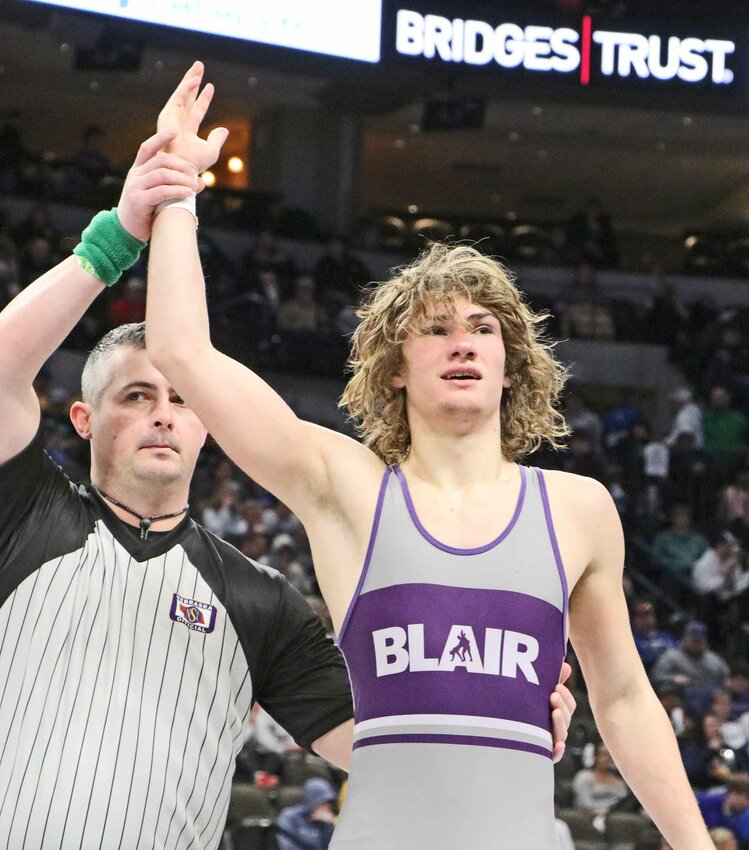 Blair senior Atticus Dick earned third Saturday during the NSAA State Wrestling Championships in Omaha.
