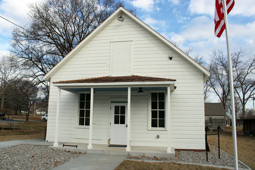 The Long Creek schoolhouse is nearing renovation completion following its move to the Washington County Museum in May.