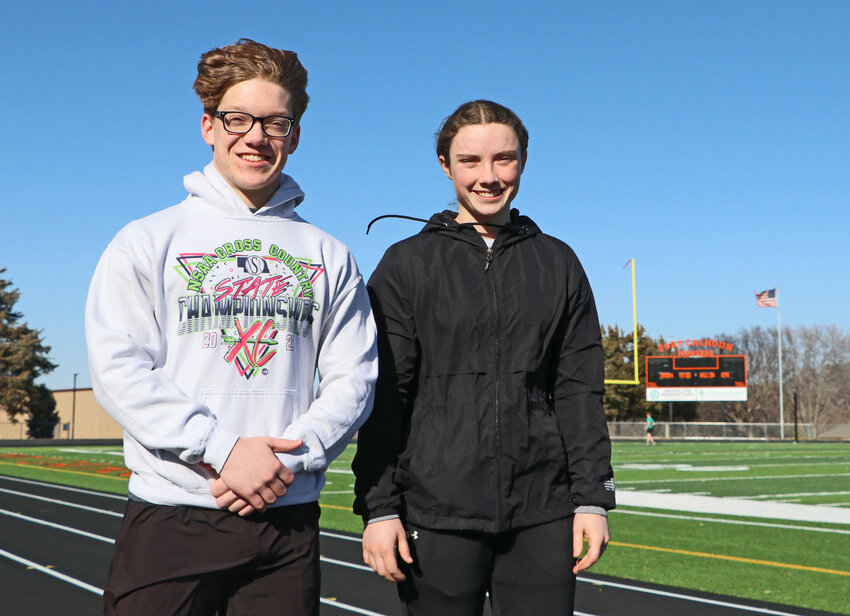 Fort Calhoun track and field athletes Michael Maxon and Kaylee Taylor qualified for the state meet last season. The Pioneers practiced in the wind Thursday after two cold days and one warm one to start preparation for the 2024 campaign.