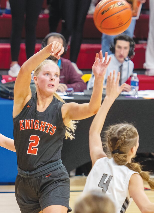 Adi Rennerfeldt nearly scored her season average of 13.5 ppg coming just shy with 11 against Elmwood-Murdock at the State Tournament.