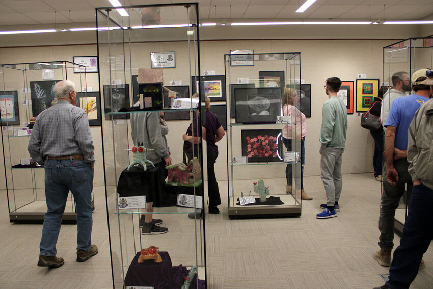 The Blair Public Library and Technology Center held an open house and reception Wednesday evening at its exhibit to celebrate the fifth anniversary of its partnership with Blair art students.