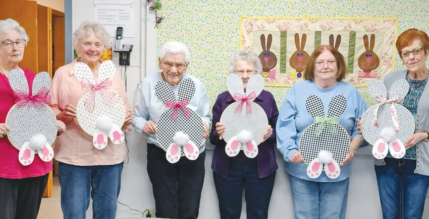 The ladies craft class at Golden Oaks had fun making bunnies for Easter last week.  Enjoying the craft together are (from left) Shirley Boyle, LaVonne Denning, Laverne Kellner, Lorelei Wickstrom, Betty Hoffner and Arla Ogden.