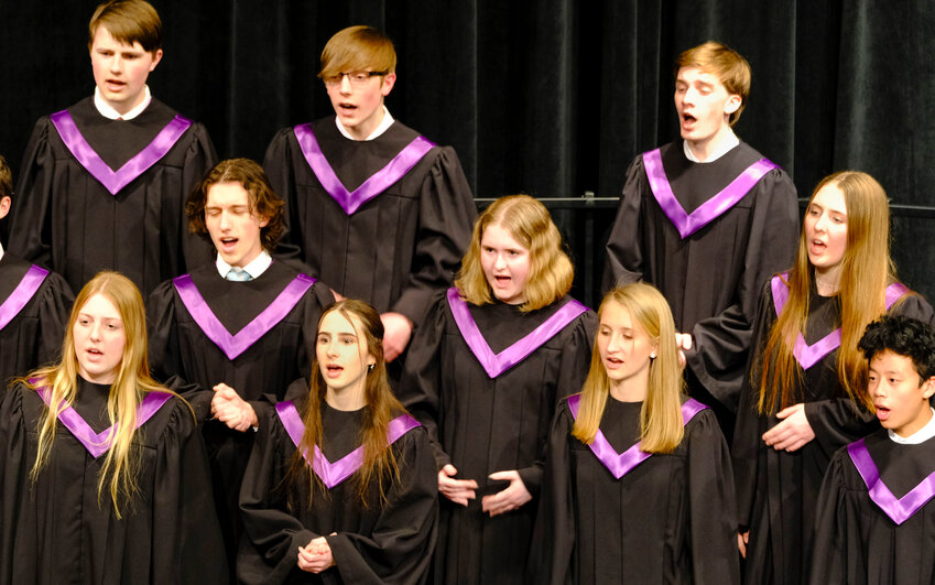 The Blair High School Concert Choir sings &quot;Elijah Rock&quot; during the Spring Vocal Concert Tuesday evening.