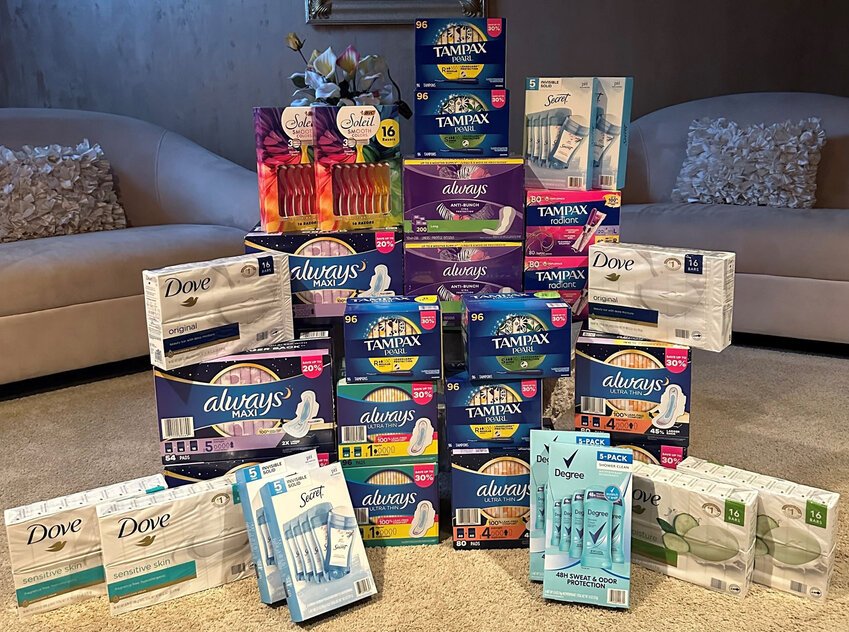 Feminine care product donation assortment from Dollar General&rsquo;s Blair Distribution Center.