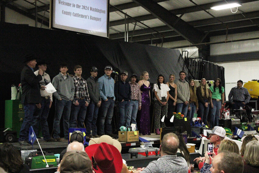 Local students were recognized at the Cattlemen's Association's annual banquet Saturday evening at the RVR Bank Arena on the Washington County Fairgrounds.
