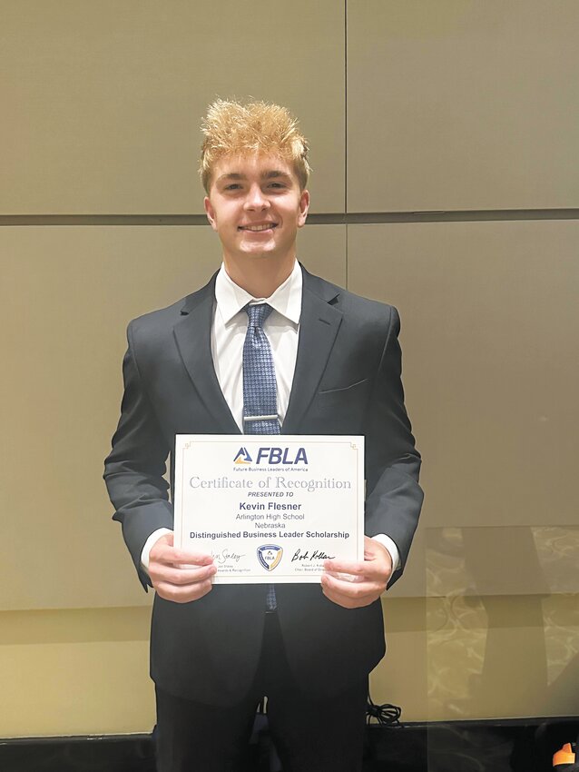 Kevin Flesner received the prominent National FBLA Distinguished Business Leader scholarship.