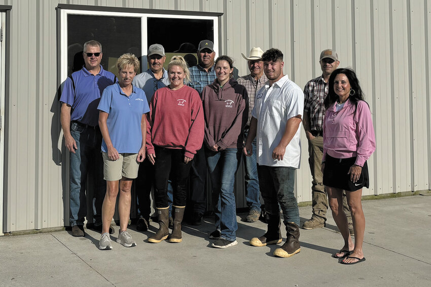 Denise Cada, strategic director of the Washington County Food Pantry at Joseph's Coat in Blair, was met by Kurt Loseke and Clark Volk representing the Washington County Cattlemen. The group purchased a steer during the Washington County Fair's Large Animal Auction. Representing the Animal Auction committee was Lana Valasek, Rob Vogt, Luke Lauritsen and Buck Hoier. Also pictured are Shylyn Hansen, Gadreal Zeleny and Caden Boell of Oakland Meat Processing, which generously donated the processing of this animal. More than 400 lbs. of ground beef left Oakland headed to Blair to be distributed to residents of Washington County through the food pantry program.