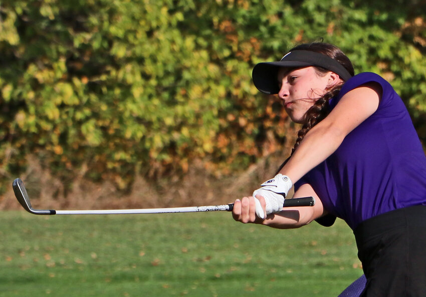 Blair golfer Mackenzie Storjohann, pictured here during the district tournament in York, capped her senior season Monday and Tuesday at the NSAA Class B State Golf Championships in Gering.