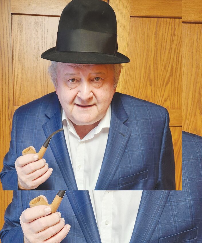 Kent Hoeneman prepares for his role in the comedy, Will's Grandma to be performed in Uehling on April 5.