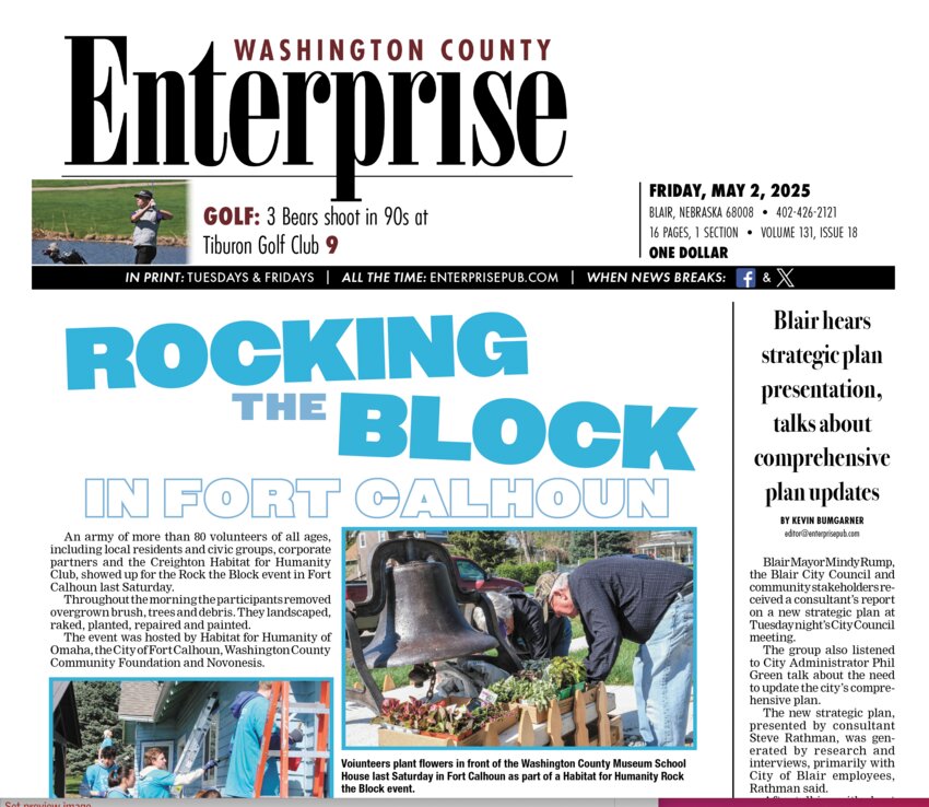 All our regular Arlington news is included in the Washington County Enterprise E-Edition.