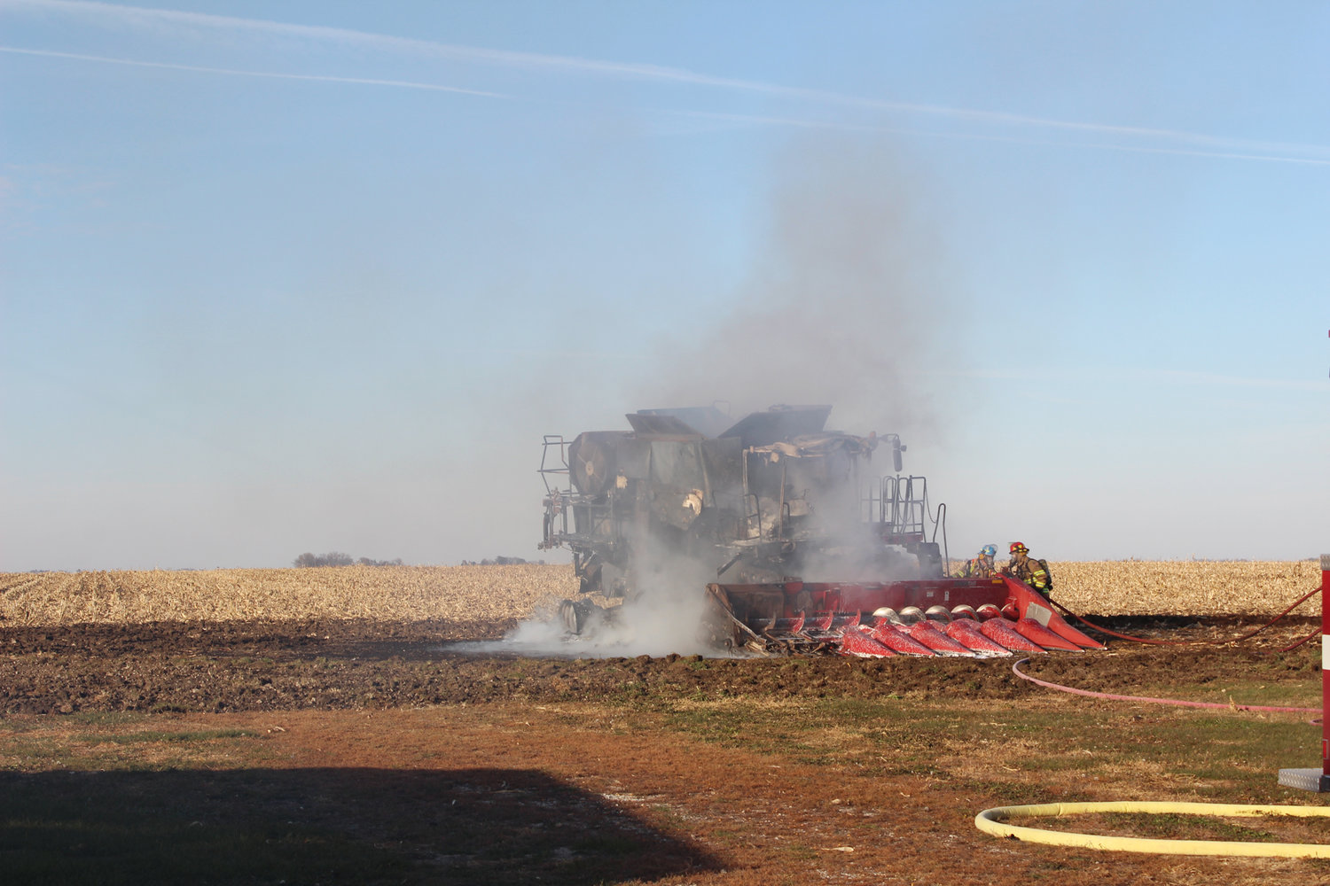 UPDATED: Combine Catches Fire Near Arlington | Washington County Enterprise