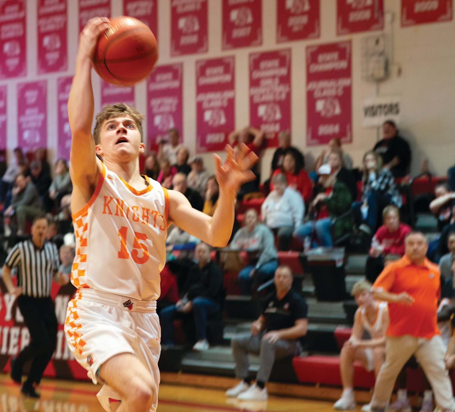 Dawson Meyer scores a team high 18 points against Mead. Nine of those points came in the third period. The senior also had a team high three steals in the third period.