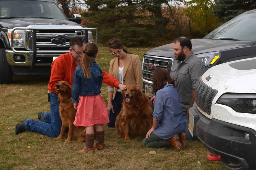 The Spirit Lake Presbyterian Church held a Blessing of the Animals Service this past Sunday.  The Glanzer family and their two dogs Bella and Sadie were blessed by Pastor Jerod Jordan.