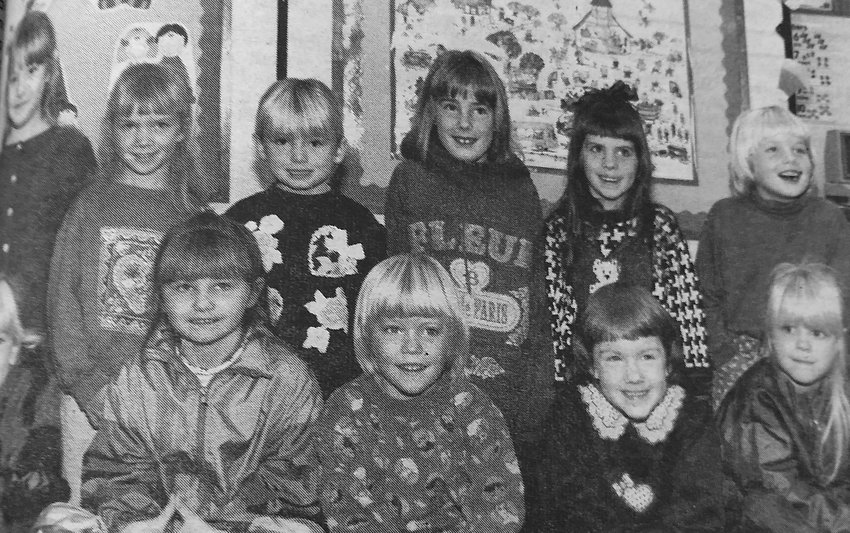 TWENTY-FIVE YEARS AGO: Competitors for the title of 1995 Little Miss Snowflake are first graders Heather Salazar, back left,  Amanda Cass, Brittany Anderson, Marissa Johnson, Cortney Slaight, Ethanie Odden and Stacy Olson. Front left, Khrysta Casper, Abby Swanson, Brandy Cuthbertson, and Paige Virchow.