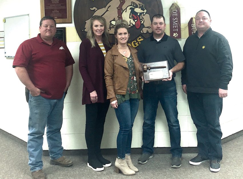 De Smet School Board members Jared Tolzin, left, Donita Garry, Barb Asleson, Evan Buckmiller and President Shane Roth earned the ALL Award from the Associated School Boards of South Dakota.