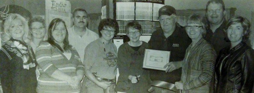 TEN YEARS AGO: Smith&rsquo;s Lumber got its first dollar of profit Monday during a ribbon cutting ceremony by the De Smet Area Chamber of Commerce. Participating in the event were Rita Anderson, left, development director, Kathy Hawkins, Alisha Aesoph, Andy Todd, Patti Slater, owners Heidi and Alan Smith, Karen Hansen, Chad Kruse and Amy Kruse.