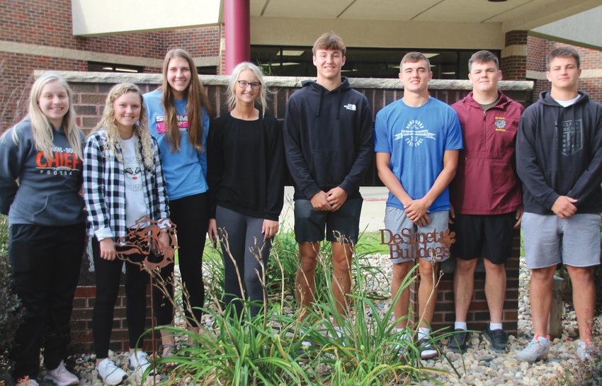The 2021 DHS Homecoming Court includes candidates Riley Myers, left, Katelyn Halverson, Kennadi Buchholz, Camryn Schmidt, Kalen Garry, Rett Osthus, Cody Aughenbaugh and Colt Wilkinson. Coronation will be Thurs., Sept. 23 at 7:30 p.m.  The Homecoming game puts the Kimball/White Lake WiLdKats challenging the De Smet Bulldogs at Wilkinson Field, Fri., Sept. 24 at 7 p.m.