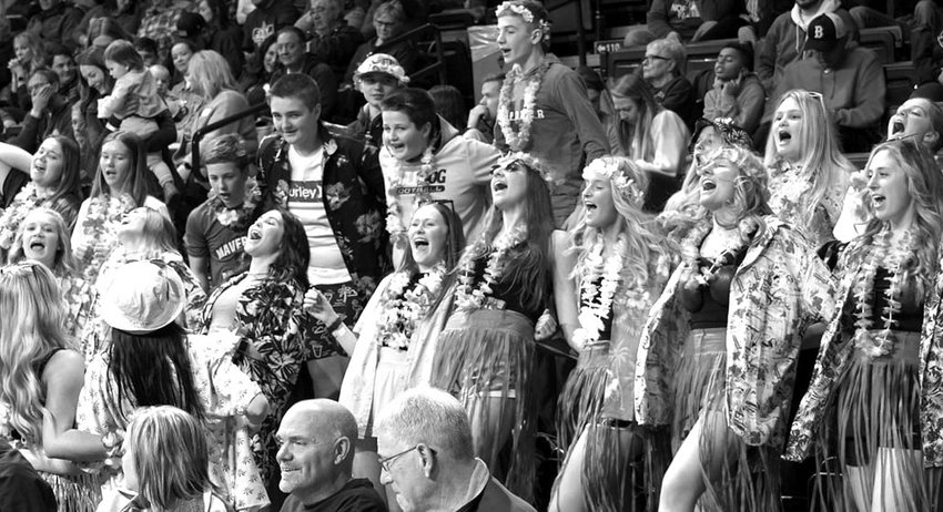 The De Smet student section was all fired up during the game on Friday night in Sioux Falls. They took full advantage of the nice weather and dressed up in their Hawaiian attire for the night.
