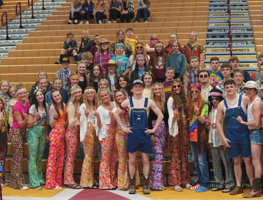 The student section showed some big school spirit this last weekend by dressing up in green on Thursday, hicks vs hippies on Friday and Bulldog spirit on Saturday.
