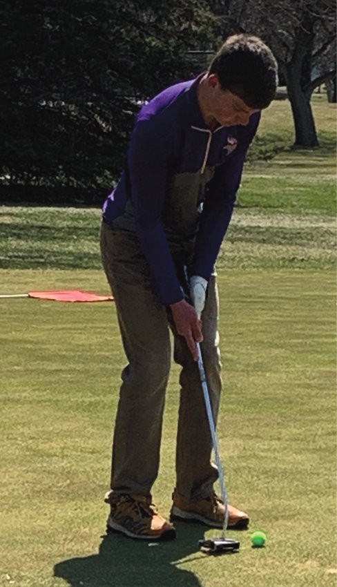 The Diver golf team travelled to Hendricks, Minn., on Fri., May 6.  Ben Curd, pictured, got 3rd in JV and Lorick Pirlet 4th. Rowdy Scheel placed 3rd in JH boys and Zach Perkins 5th.