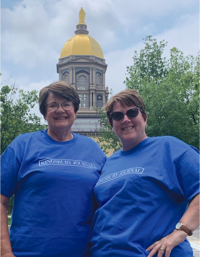 LaVonne Bohn, left, and Susan Thomas had some fun in Indiana, where they got to see some places like Notre Dame and hit up a baseball game.