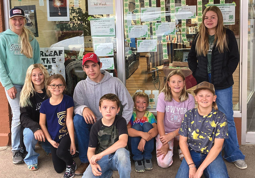 Celebrating 4-H week and Opportunity 4All. Candice Aamot, Brooklyn Coughlin, Abby Bechen, Kirby Miller, Willy Miller, Brent Bechen, Peyton Coughlin, Dalton Coughlin, Tabor Fawcett.