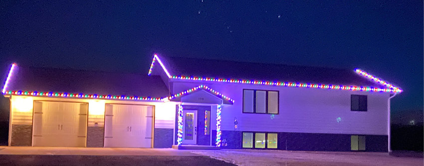 Lake Preston Chamber/4 Lakes Forward and Otter Tail Power announce the week one winner in the Christmas Lighting Contest. Brian and Danielle Zeeck at 508 Walters Ave. S., will receive $25 in Chamber Bucks. Otter Tail Power Company sponsors this event every year for four weeks in December.