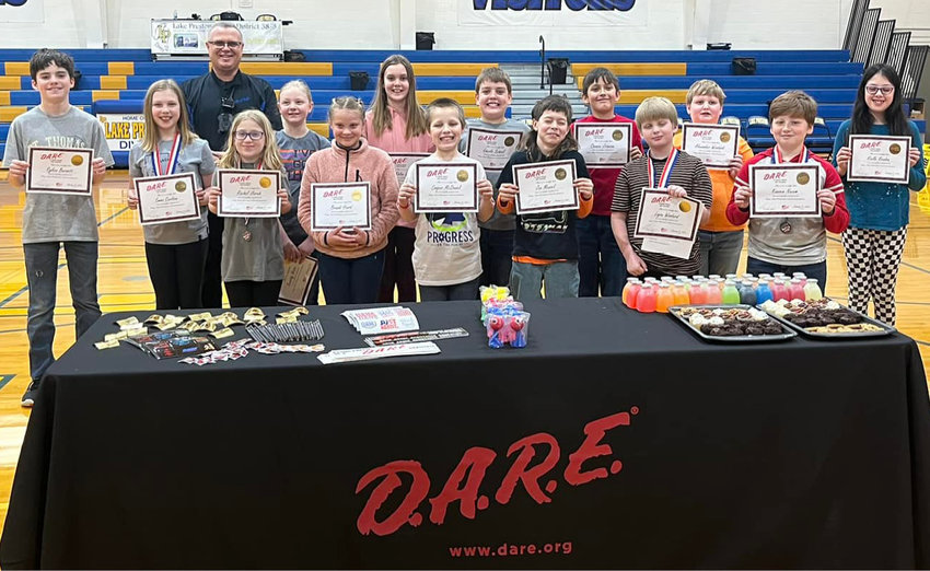The Lake Preston 5th graders have completed the D.A.R.E program and had their official graduation ceremony. Officer Michael Jenkins taught the program.